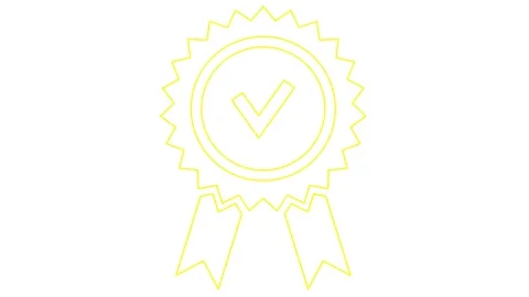 Yellow line quality mark white Stock Footage 250796685