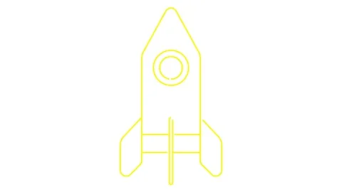 Yellow line rocket white Stock Footage 281730020