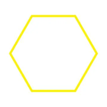 Yellow line vector polygon icon isolated on white background Stock Illustration