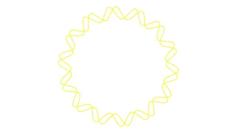 Yellow linear circular framed white Stock Footage 292929869
