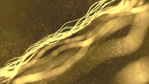 Yellow Lines And Particles Animation Loop  Stock Footage 220767499