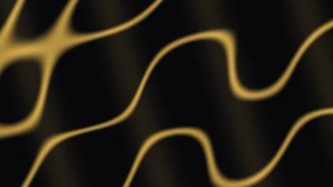 Yellow lines and shapes flow dynamically across a black background Stock Footage 329009376