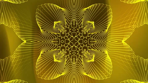 Yellow lines form intricate geometric pattern on dark background. Stock Footage 280689685