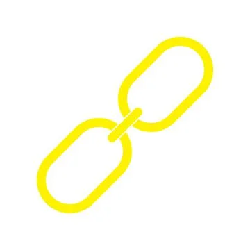 Yellow link flat vector icon isolated on white background Stock Illustration