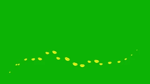 Yellow lips wave green Stock Footage 257203758