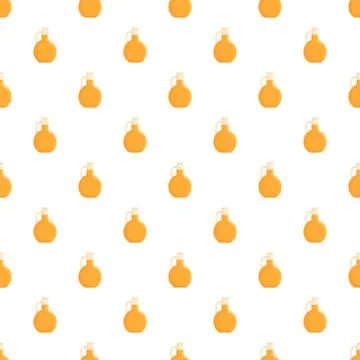 Yellow liquid container jugs seamless pattern background Stock Illustration