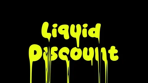 Yellow “Liquid Discount” text drips and flows like liquid 库存影片 333574731