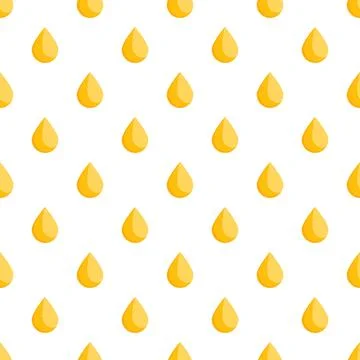 Yellow liquid drops repeating seamless pattern design Illustrazione stock