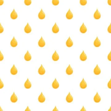 Yellow liquid drops seamless repeating pattern background Stock Illustration