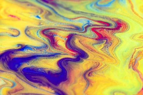 Yellow liquid marble background handmade colorful flowing texture experimen.. 写真素材
