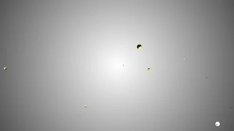 Yellow liquid metal water bubble floating up in space digital animation Stock Footage 101689111