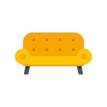 Yellow living room sofa vector icon illustration Stock Illustration