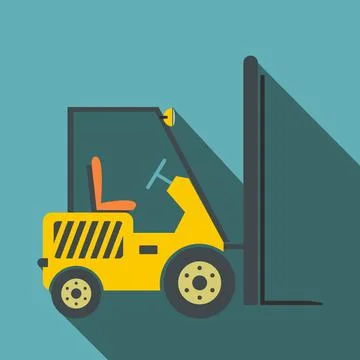 Yellow loader flat Stock Illustration