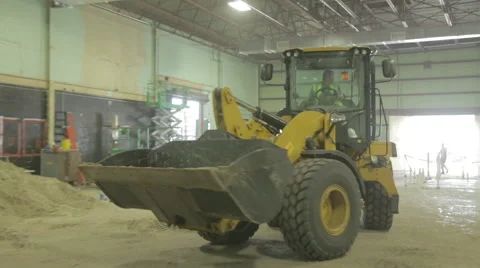 Yellow Loader Moving Dirt On Construction Site 4 Stock Footage 46594709