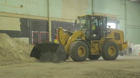 Yellow Loader Moving Dirt On Construction Site 3 Stock Footage 46595077