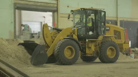 Yellow Loader Moving Dirt On Construction Site 2 Stock Footage 46595537