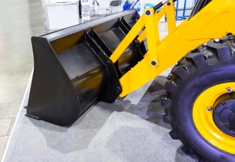 Yellow loader tractor Stock Photos