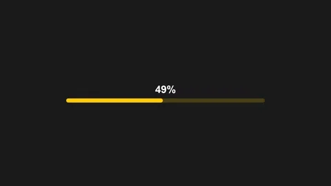 Yellow loading bar animation with percentage counter on dark background Stock Footage 328169067