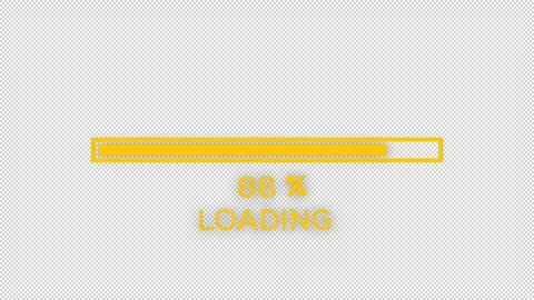 Yellow loading bar, numerical countdown from 0 to 100 Stock Footage 277155321