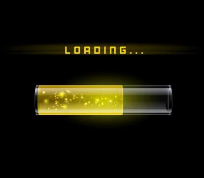 Yellow Loading Bar with shine Stock Illustration