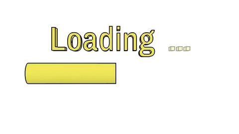 Yellow loading cartoon style on white back Stock Footage 265062135