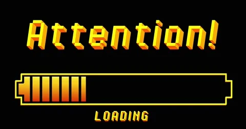 Yellow loading screen with Attention tex... | Stock Video | Pond5