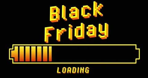 Yellow loading screen with Black Friday text Stock Footage 220107356