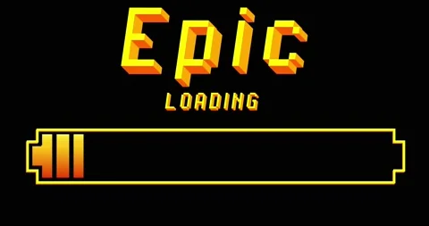 Yellow loading screen with Epic text Stock Footage 190817456