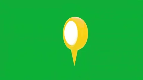 Yellow location pin icon floating on green screen background Stock Footage 313735201