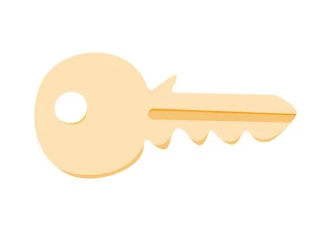 Yellow lock key. Vector illustration. Stock Illustration