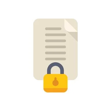 Yellow lock securing important confidential data file document イラスト素材
