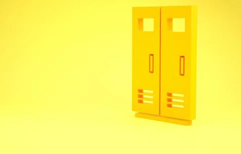 Yellow Locker or changing room for football, basketball team or workers icon  Stock Illustration