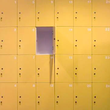 Yellow locker Set Foto stock
