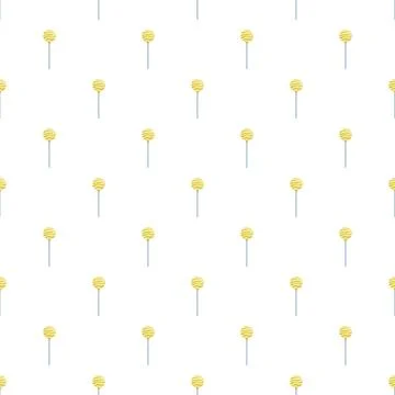 Yellow lollipop repeating pattern for sweet background Stockillustratie
