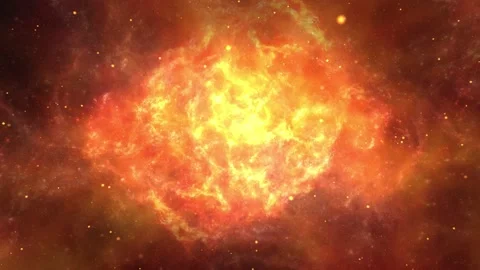 Yellow loop futuristic space Galaxy particles in bright round energy structure Stock Footage 141304221