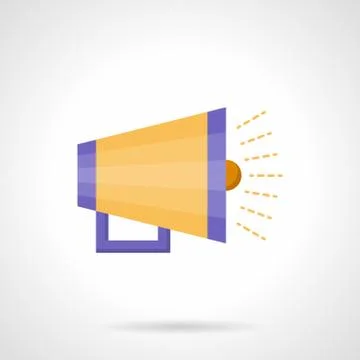Yellow loudspeaker flat color vector icon Stock Illustration