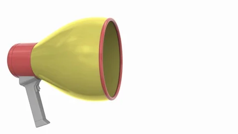Yellow loudspeaker with VOTE FOR ME message on speech bubble. Conceptual 3D Stock Footage 117989552