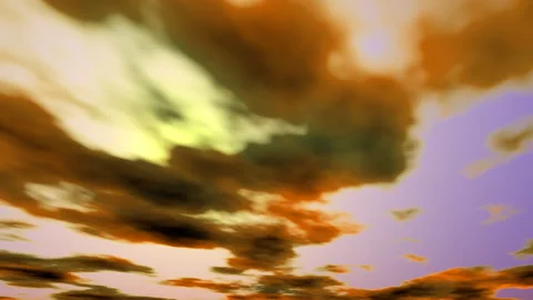 Yellow low clouds and sun 3d rendering Stock Footage 168217966