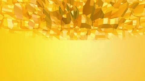 Yellow low poly background oscillating. Abstract low poly surface as magnificent Stock Footage 76988011