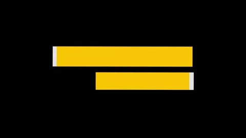 Yellow lower third title bars animation isolated on black background Stock Footage 328587429