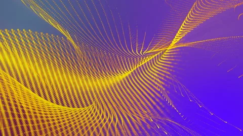 Yellow luminous particles fly slowly on a purple background. Abstract looped ani Video stock 125056764
