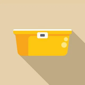 Yellow lunch box closed with latch for school or work Stock Illustration