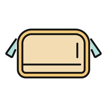 Yellow lunch box storing school meal icon design Stock Illustration