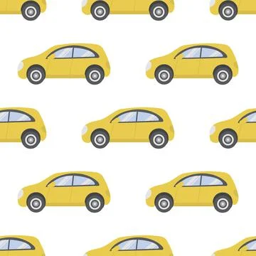 Yellow machine pattern for use in baby clothing design Stock Illustration