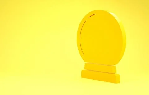 Yellow Magic ball icon isolated on yellow background. Crystal ball. Minimalis Stock Illustration