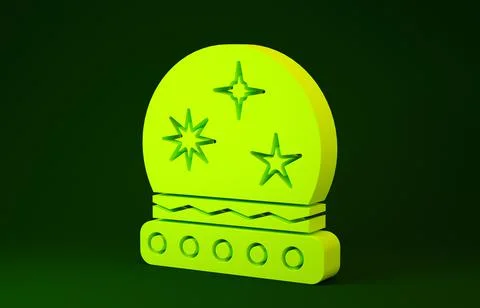 Yellow Magic ball icon isolated on green background. Crystal ball. Minimalism Stock Illustration