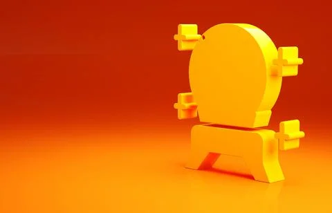Yellow Magic ball icon isolated on orange background. Fortune teller. Crystal Stockillustratie