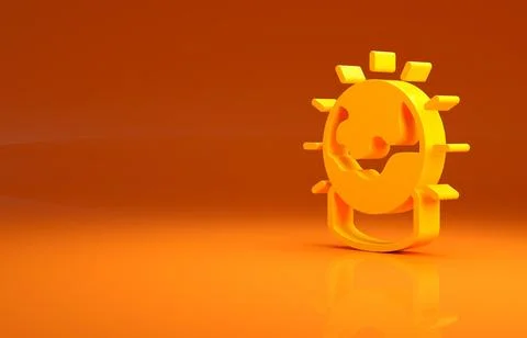 Yellow Magic ball icon isolated on orange background. Crystal ball. Minimalism Stock Illustration