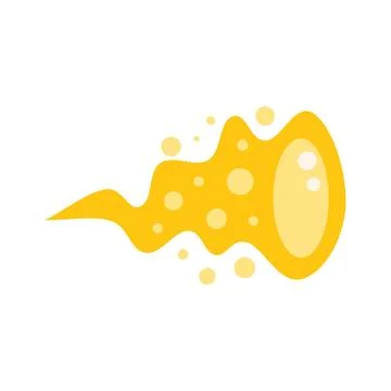 Yellow magic potion splashing with bubbles and dots Stock Illustration