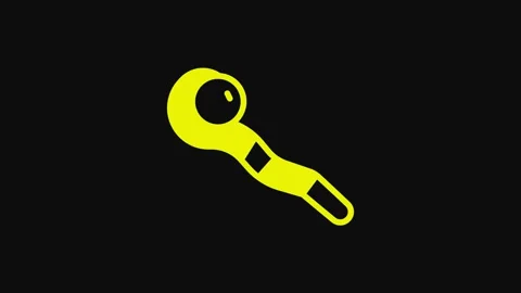 Yellow Magic staff icon isolated on blac... | Stock Video | Pond5